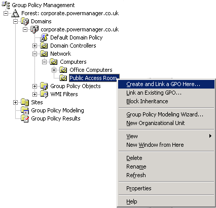 Locate the Organizational Unit
